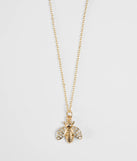 Cute Glamour Rhinestone Bee Charm Necklace