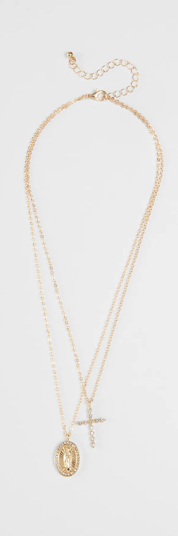 Style your vibe in seconds with the Dainty Blessings Cross Pendant Necklace in gold, a fashion accessories essential that completes any outfit with ease.