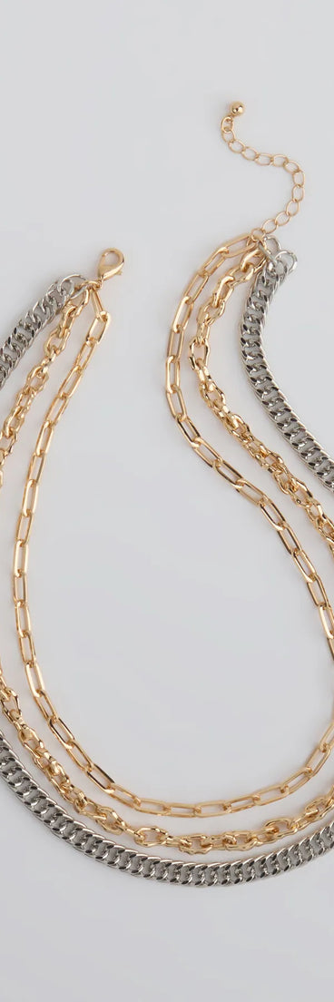 Get inspired with the Chain Addiction Layered Necklace, a feed-worthy multi-color piece that’s part of Windsor's updated and curated women’s clothing edit packed with must-have fall outfit ideas.