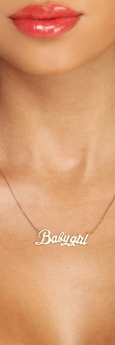 Baby Girl Script Necklace