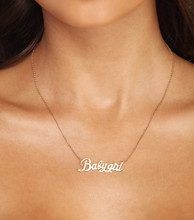 Baby Girl Script Necklace