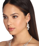 Rhinestone Leaf Necklace & Earrings
