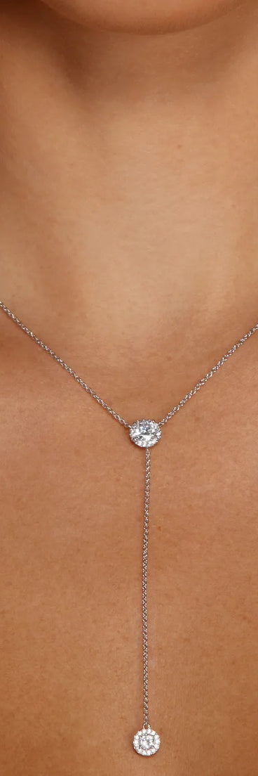 Cubic Zirconia Lariat Necklace