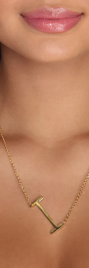 Large Initial Charm Necklace