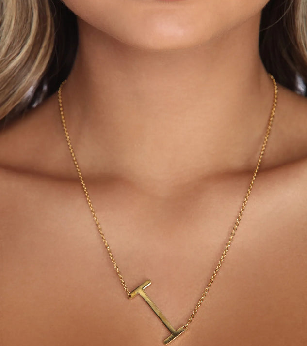 Large Initial Charm Necklace