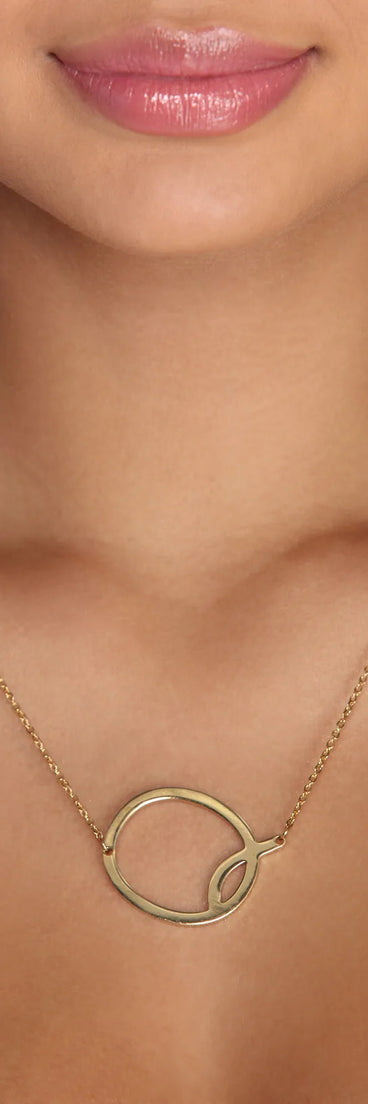 Large Initial Charm Necklace