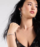 Luxe Invitation Rhinestone Criss Cross Bracelet