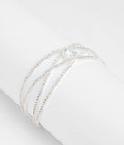The Glam Luxe Cubic Zirconia Criss-Cross Bracelet in silver brings sleek style to any graduation outfit, from cap and gown to after-party.