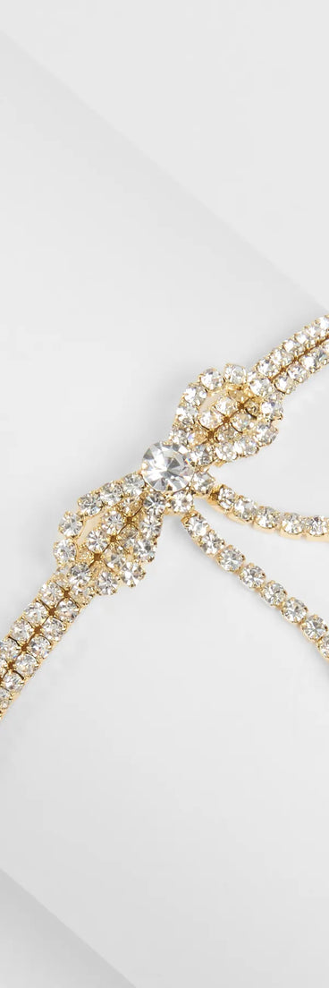 Classy Demure Rhinestone Bow Bracelet