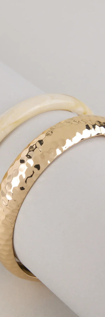 Bold Two Piece Bangle Bracelet Set