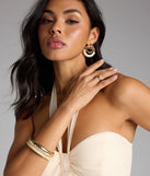 Bold Two Piece Bangle Bracelet Set