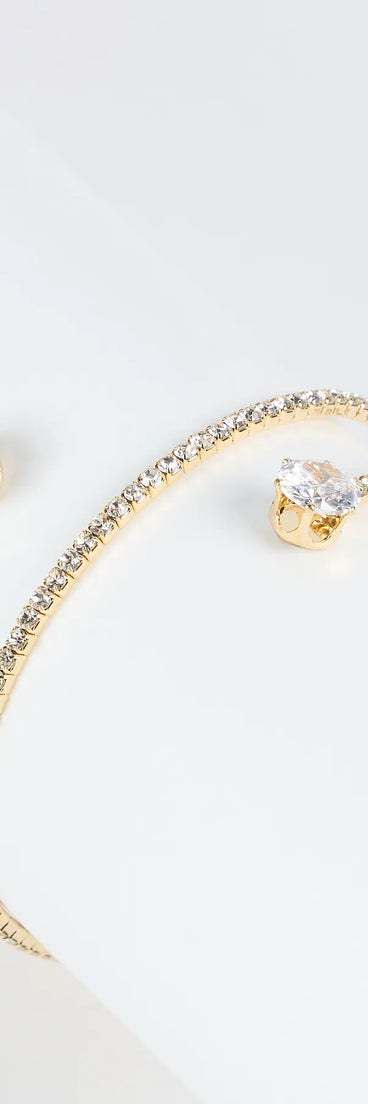 Glam Up Cubic Zirconia Spiral Bracelet