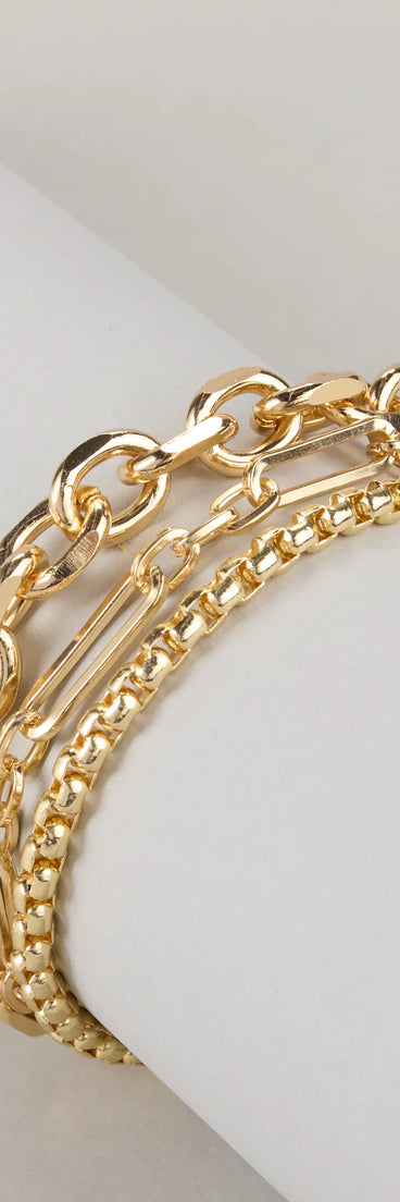 Stacked To Slay Chain-Link Bracelet