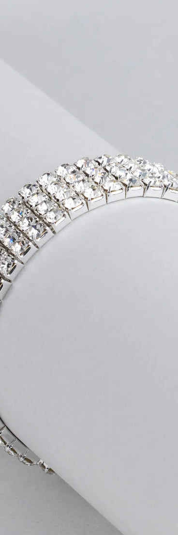 Major Glitz Rhinestone Stretch Bracelet