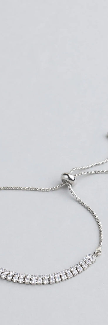 Glam Classic Cubic Zirconia Slider Bracelet