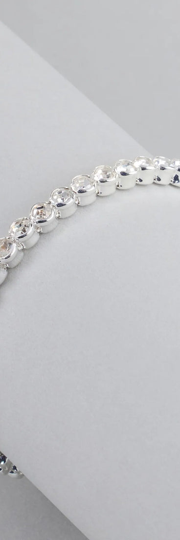 Pretty Shine Rhinestone Memory Wire Bracelet