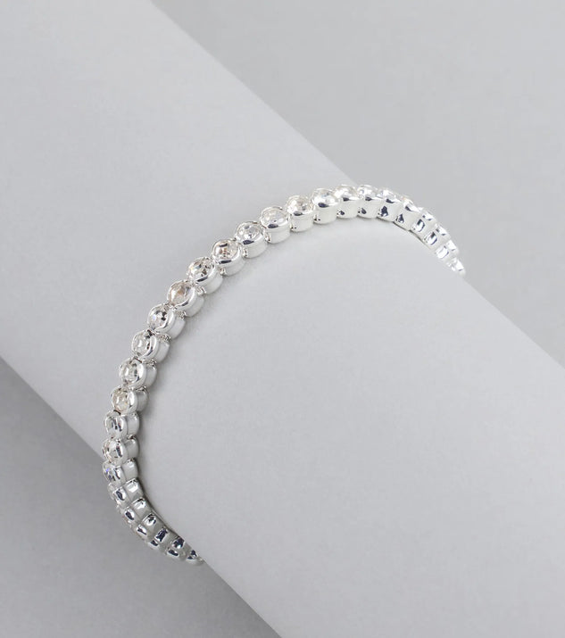 Pretty Shine Rhinestone Memory Wire Bracelet