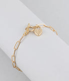 Trendy Love Lock Charm Paperclip Chain Bracelet