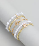 Playful Charm Heart Cross Five-Pack Bracelet Set