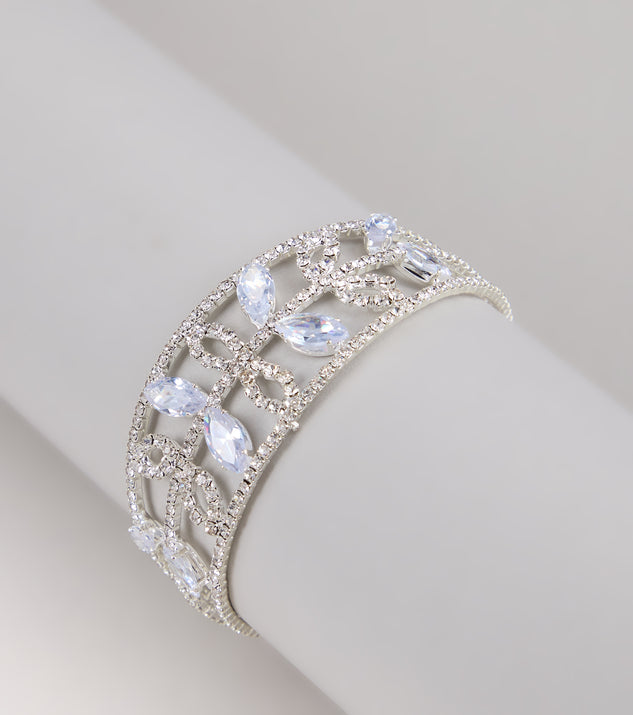 Crown Jewel Rhinestone Cuff Bracelet