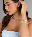 Crown Jewel Rhinestone Cuff Bracelet