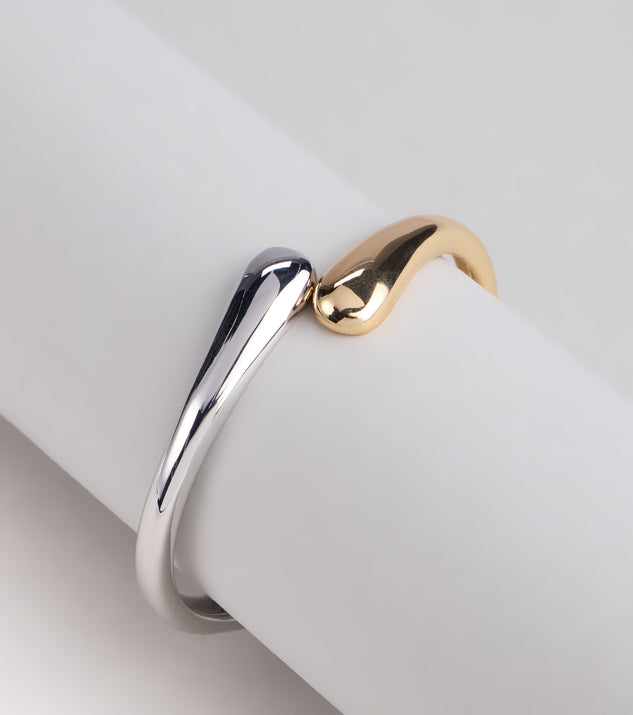 Double Take Two Toned Cuff Bracelet