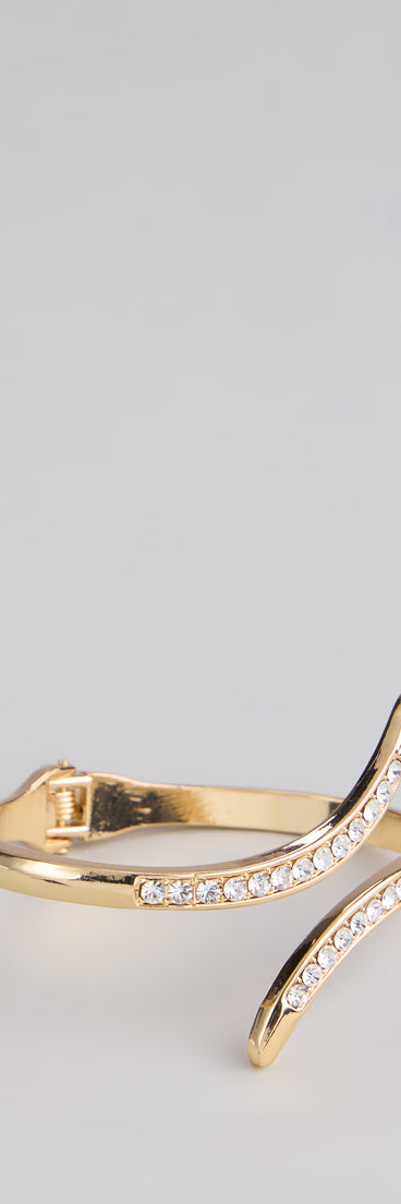 Wrapped In Shine Rhinestone Cuff Bracelet