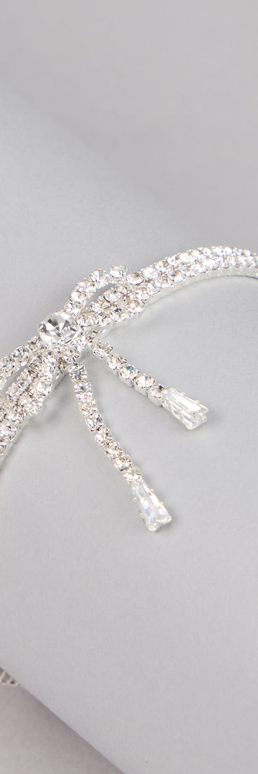 Classy Demure Rhinestone Bow Bracelet