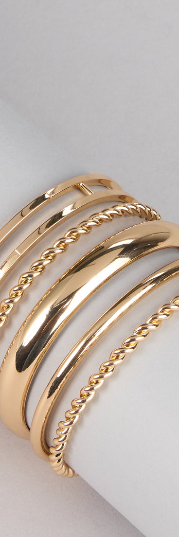 Chic Stack Five Piece Bangle Bracelet Set