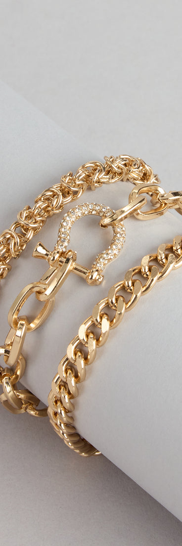 Luxe Link Three-Pack Bracelet Set
