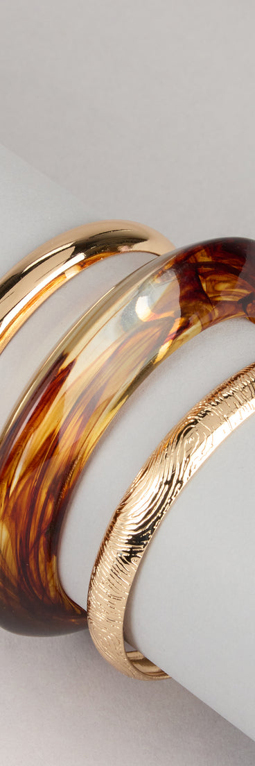 Stacked Intentions Three-Pack Bangle Bracelet Set