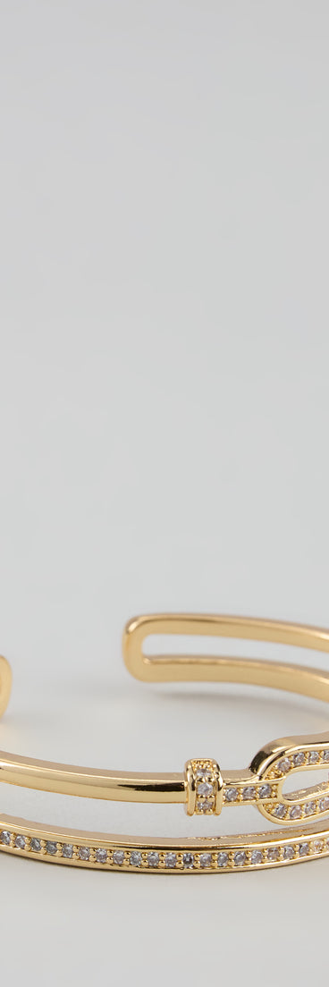 Lucky Spark Rhinestone Horseshoe Cuff Bracelet