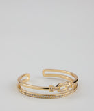 Lucky Spark Rhinestone Horseshoe Cuff Bracelet