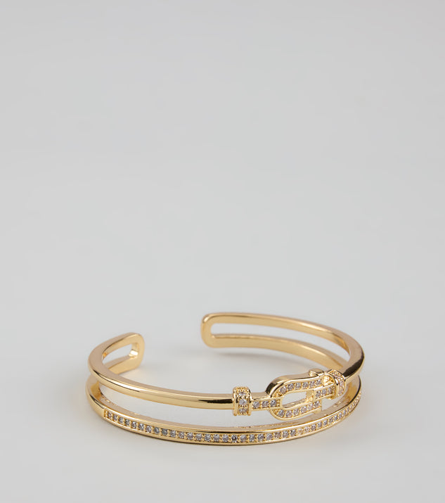 Lucky Spark Rhinestone Horseshoe Cuff Bracelet