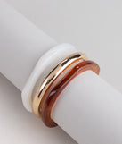 Stacked Up Three-Piece Bangle Bracelet Set