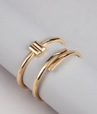 Polished Minimalist Cuff Bracelet Two Pack Set