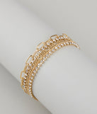 Glow Getter Rhinestone Layered Bracelet