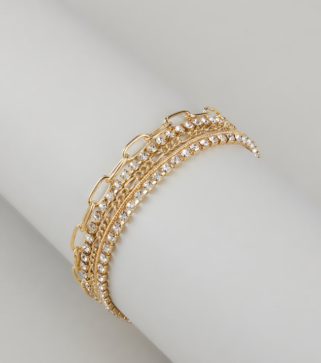 Glow Getter Rhinestone Layered Bracelet