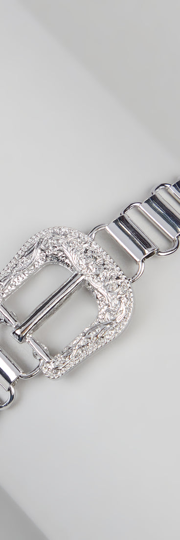 This piece brings trend-right energy to the Cowgirl Chic Western Buckle Bracelet, perfect for fall outfits that stand out.