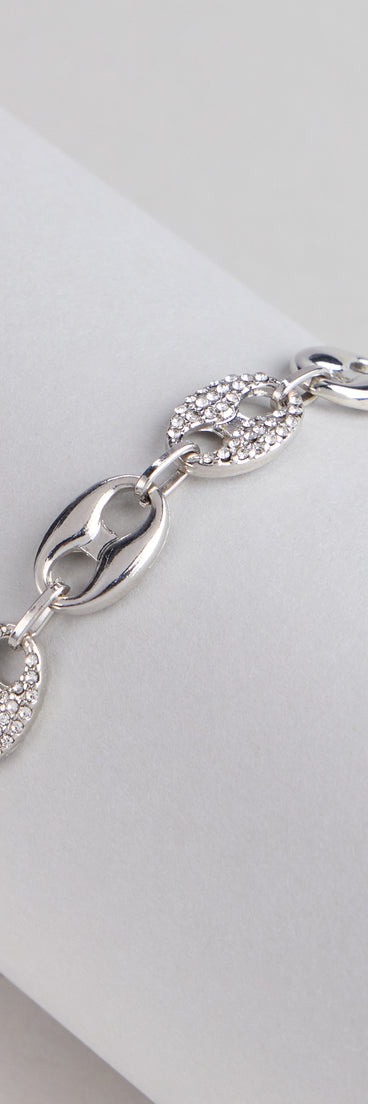 Shimmer Link Rhinestone Chain Bracelet