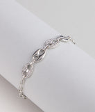 Shimmer Link Rhinestone Chain Bracelet