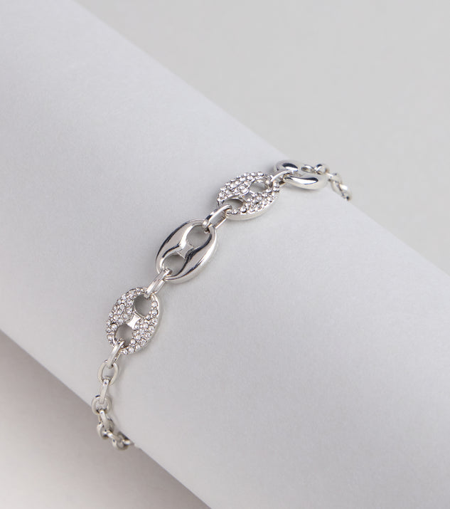 Shimmer Link Rhinestone Chain Bracelet