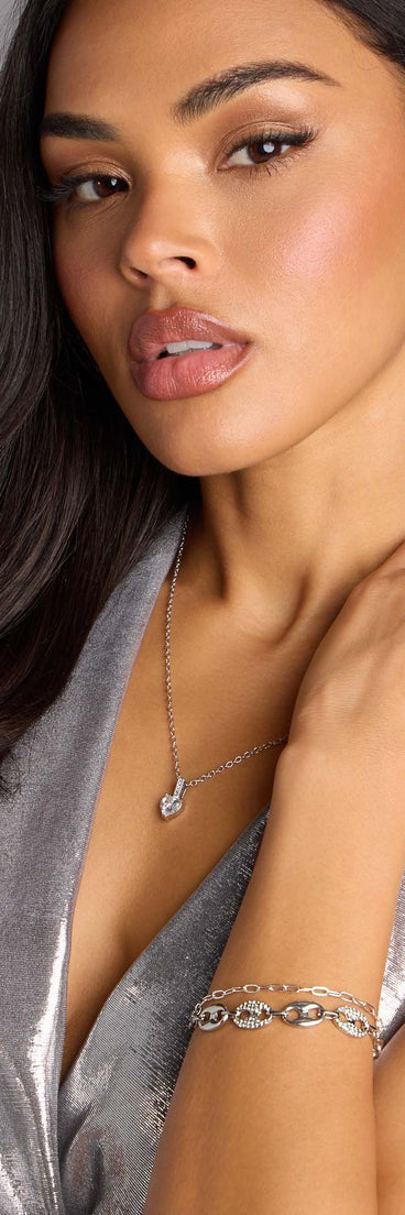 Shimmer Link Rhinestone Chain Bracelet