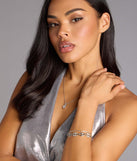 Shimmer Link Rhinestone Chain Bracelet