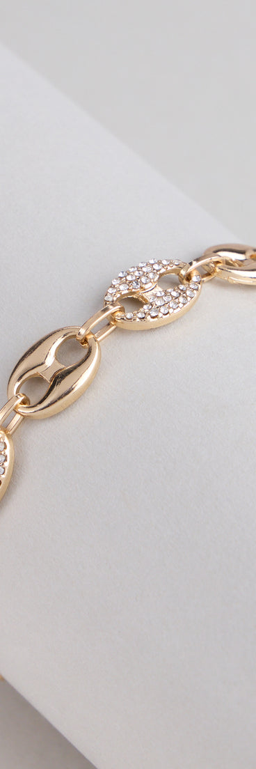 Style your vibe in seconds with the Shimmer Link Rhinestone Chain Bracelet, a fashion accessories essential that completes any outfit with ease.