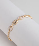 Shimmer Link Rhinestone Chain Bracelet