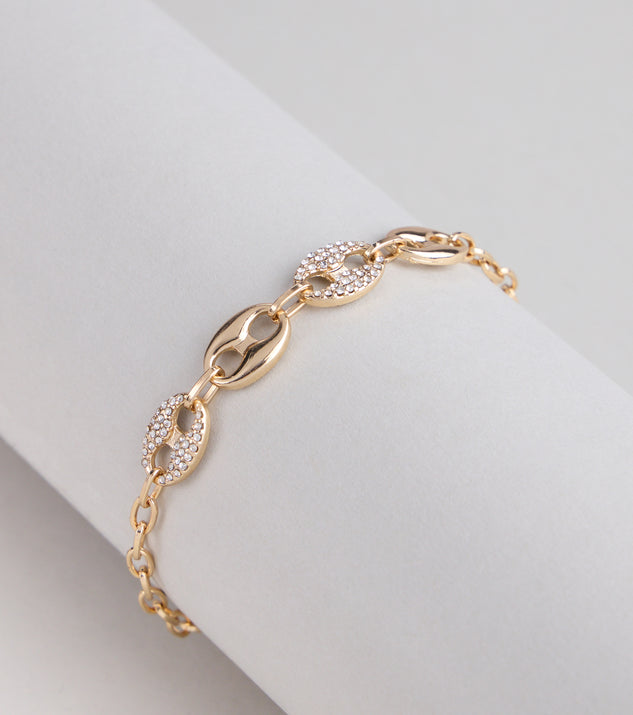 Shimmer Link Rhinestone Chain Bracelet