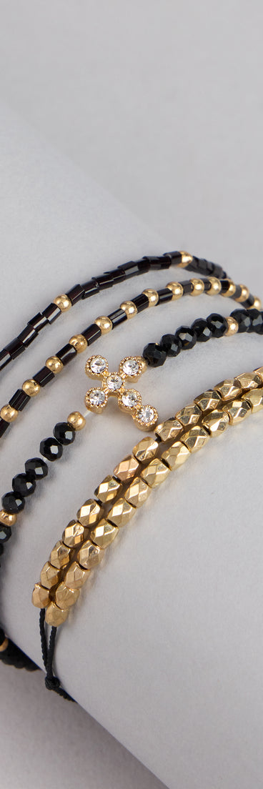 Stacked Vibes Four-Piece Bracelet Set