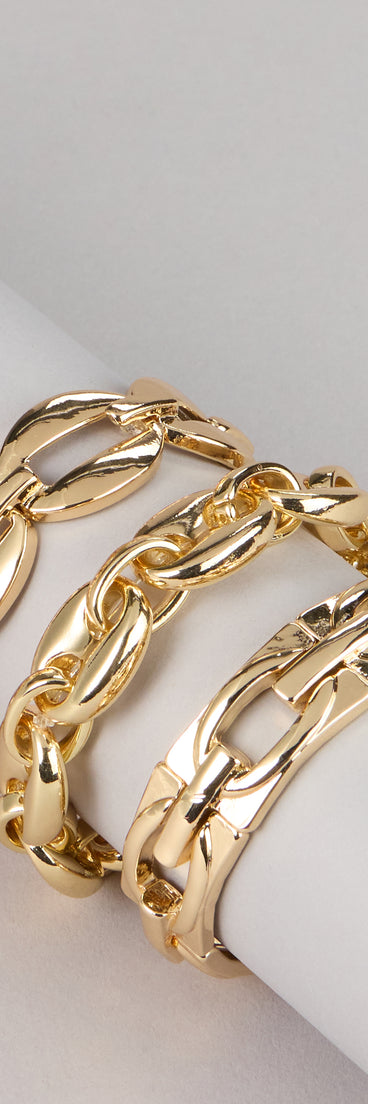 Bold Moves Link Bracelet Trio