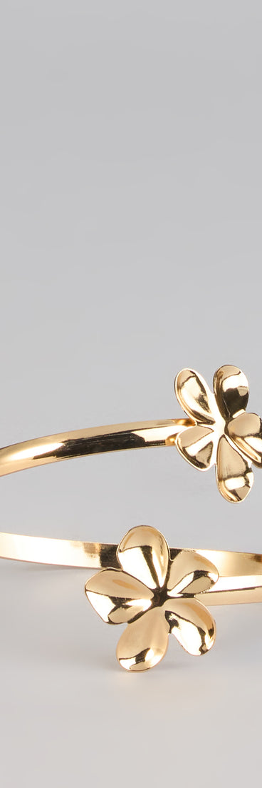 Golden Bloom Flower Arm Cuff